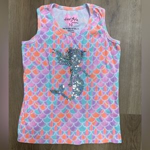 3 for $15 🌟 Girls mermaid‎ sequence tank top (size 10)